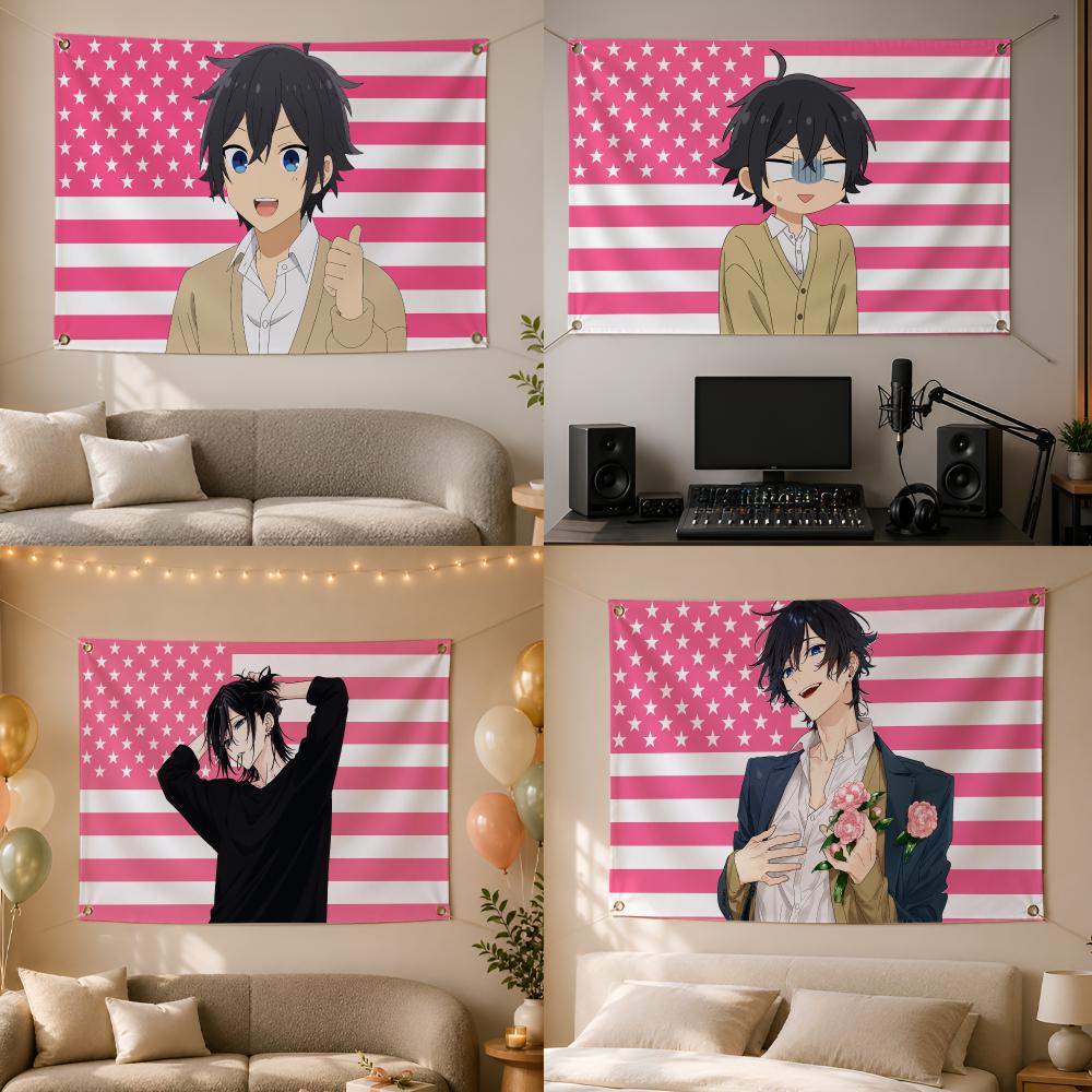 Japanese Outdoor Camping - Anime School TV Japanese H-Horimiya Flags