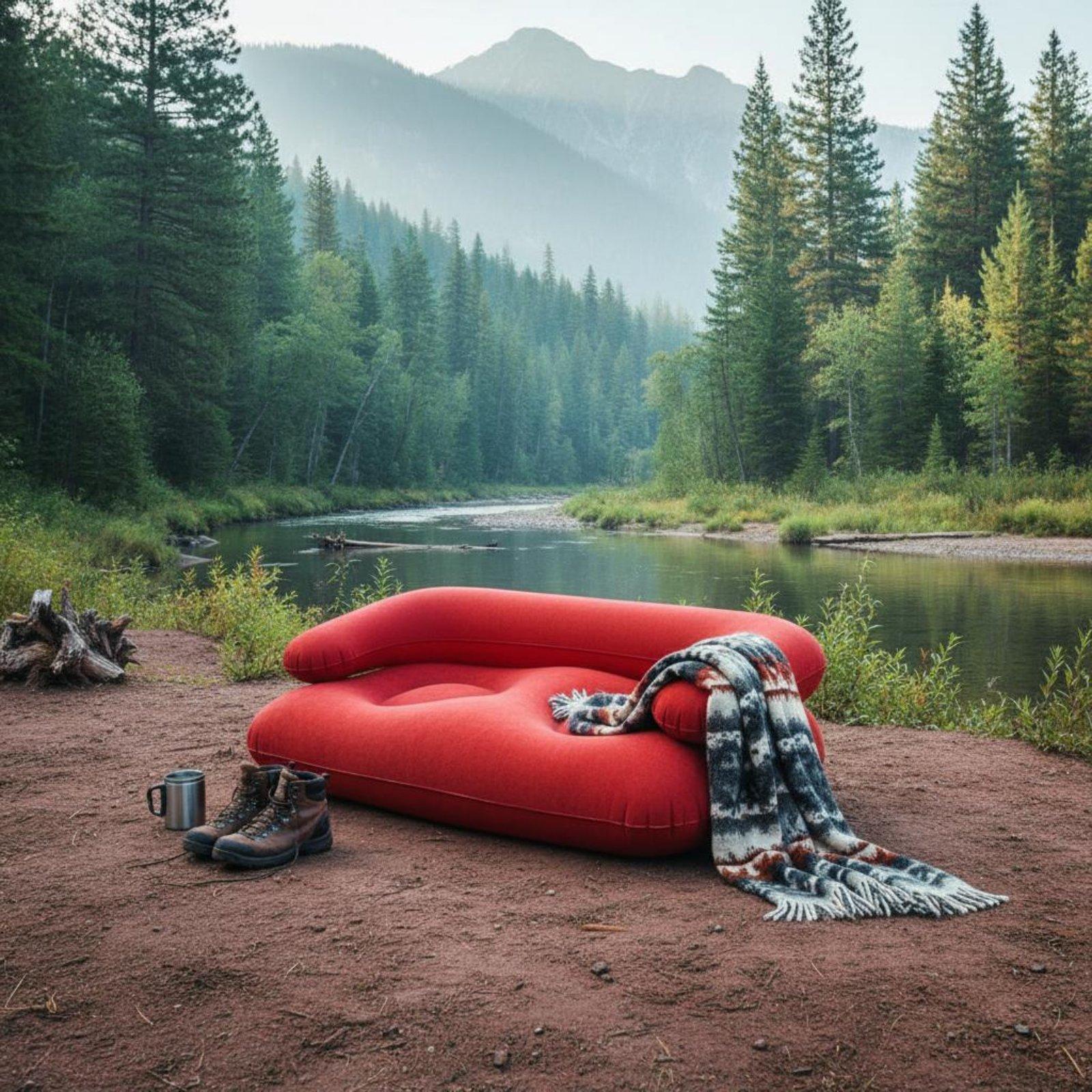 Flocked Inflatable Sofa PVC Fl - Outdoor Camping Couch 评论和价格