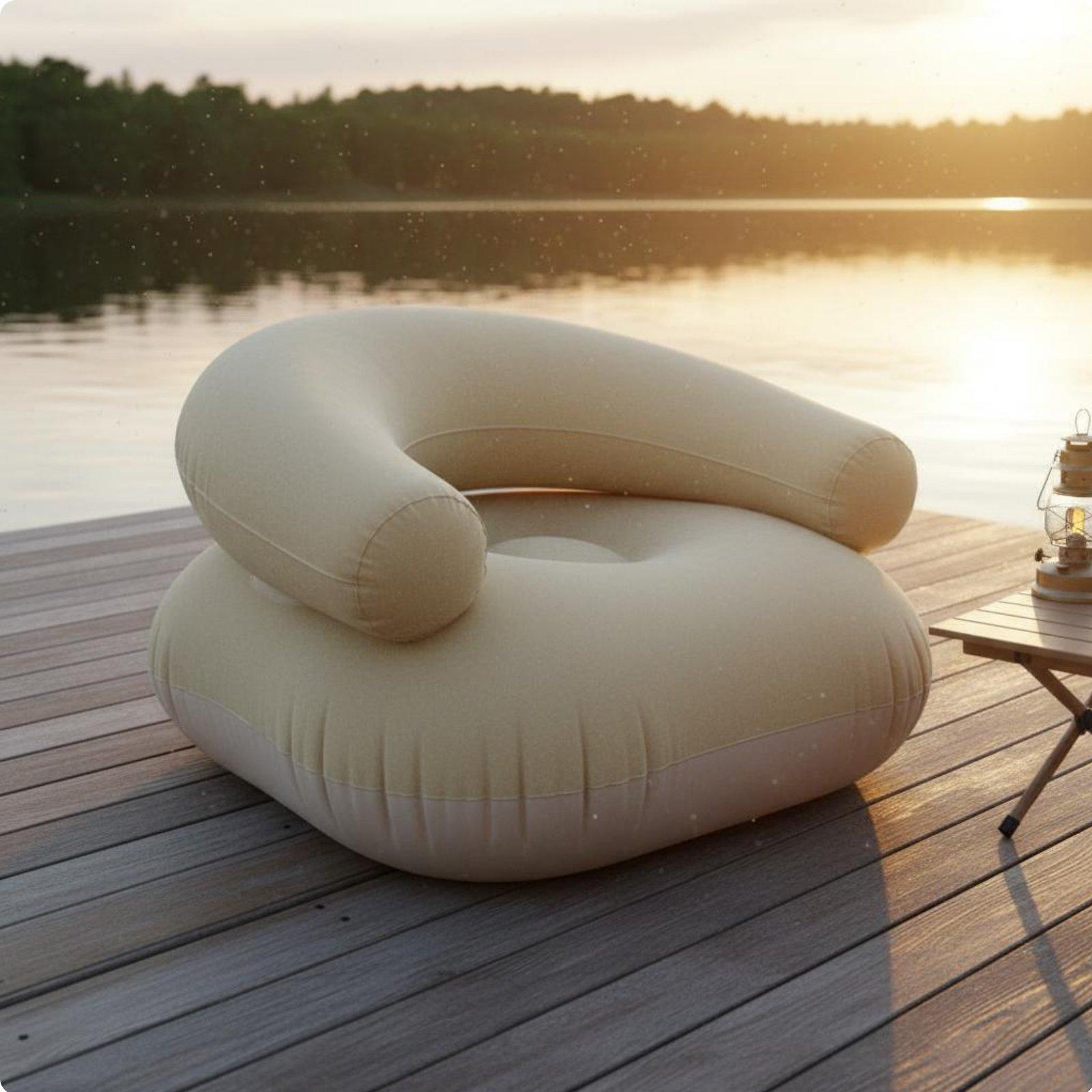 Flocked Inflatable Sofa PVC Fl - Outdoor Camping Couch 评论和价格