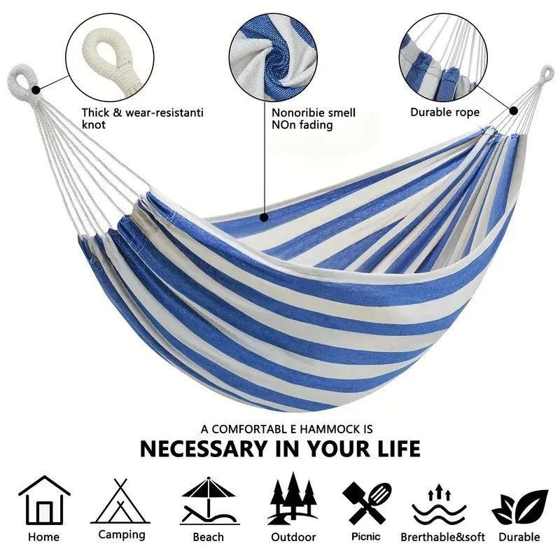 Canvas No Wooden Stick Hammock - Outdoor Indoor Camping 评论和价格