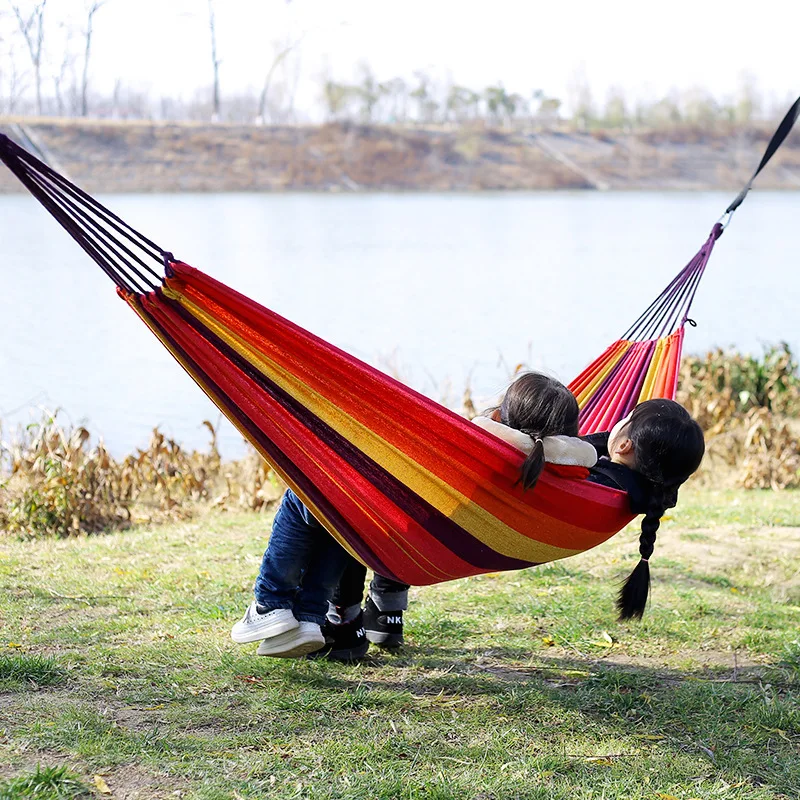 Canvas No Wooden Stick Hammock - Outdoor Indoor Camping 评论和价格