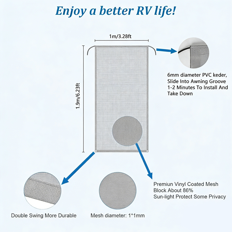 RV Awning Front Sun Shade Scre - Outdoor Camping Awning 评论和价格
