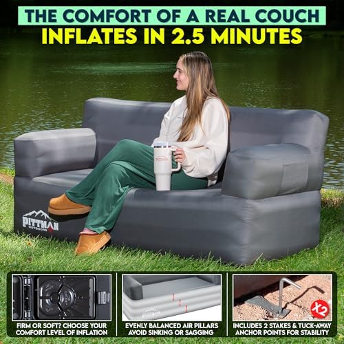 Pittman - Inflatable Couch wit - Outdoor Indoor Camping 评论和价格