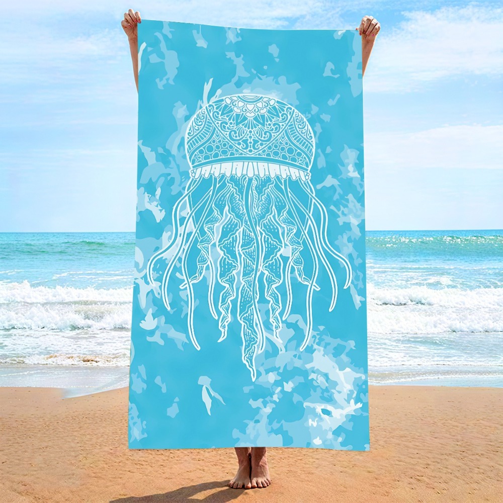27.5x55inch Blue Ocean Jellyfi - Camp Towel Microfiber 评论和价格