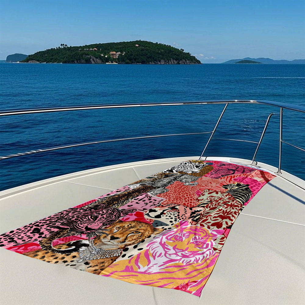 Pink Feline Collage Quick Dryi - Camp Towel Microfiber 评论和价格