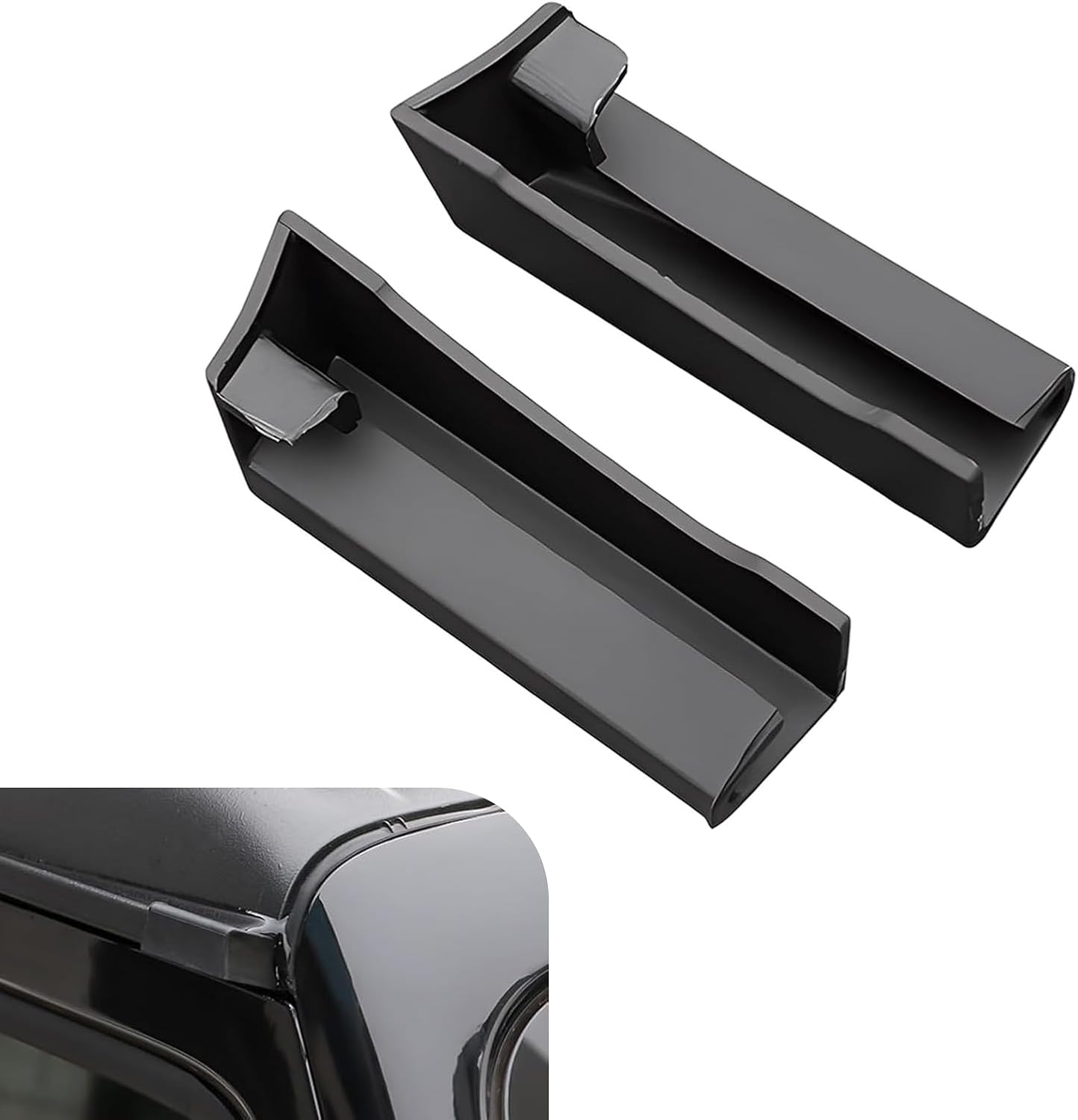 2Pcs Black Rain Gutter for Jee - Outdoor Camping Jeep 评论和价格