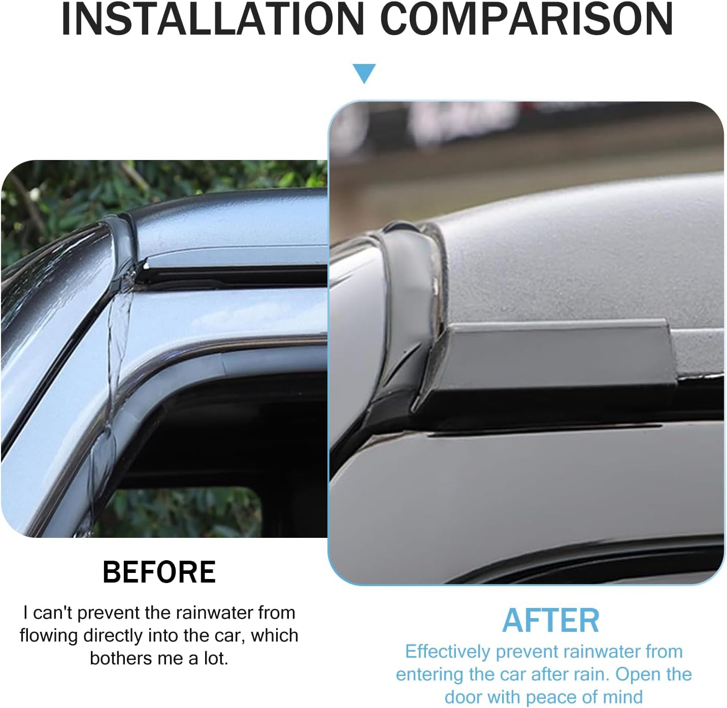 2Pcs Black Rain Gutter for Jee - Outdoor Camping Jeep 评论和价格