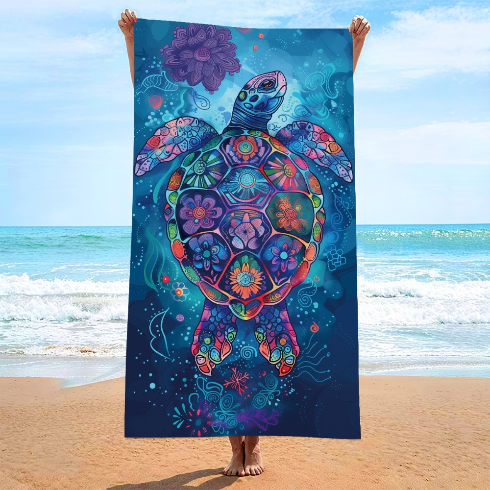 Colorful Sea Turtle Beach Towe - Camp Towel Microfiber 评论和价格
