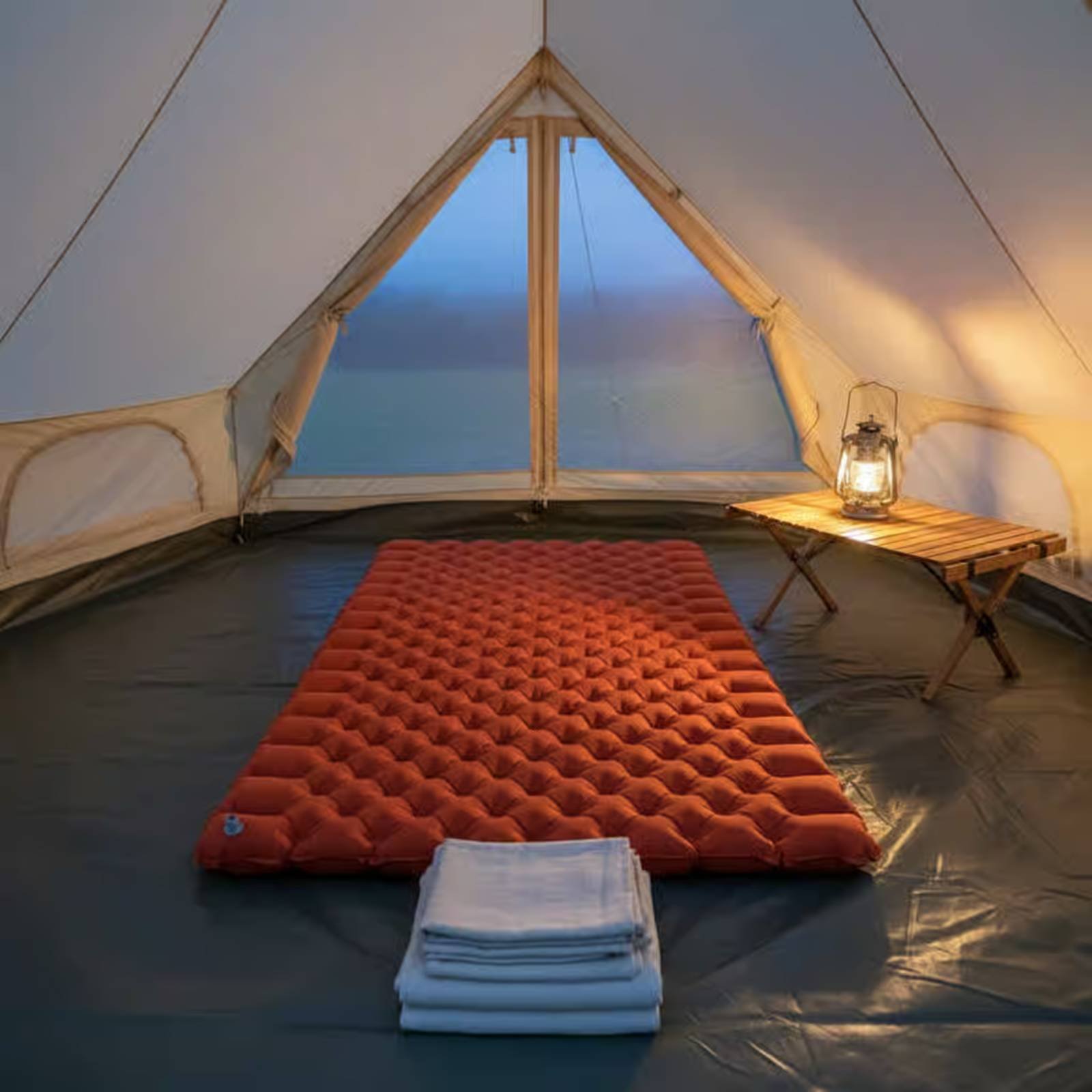 Inflatable Camping Mat Nylon T - Outdoor Camping Carpet 评论和价格