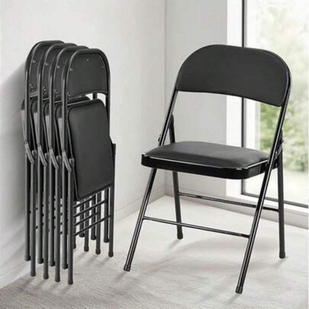 Folding Chair 4 Pack Leather P - Outdoor Indoor Camping 评论和价格
