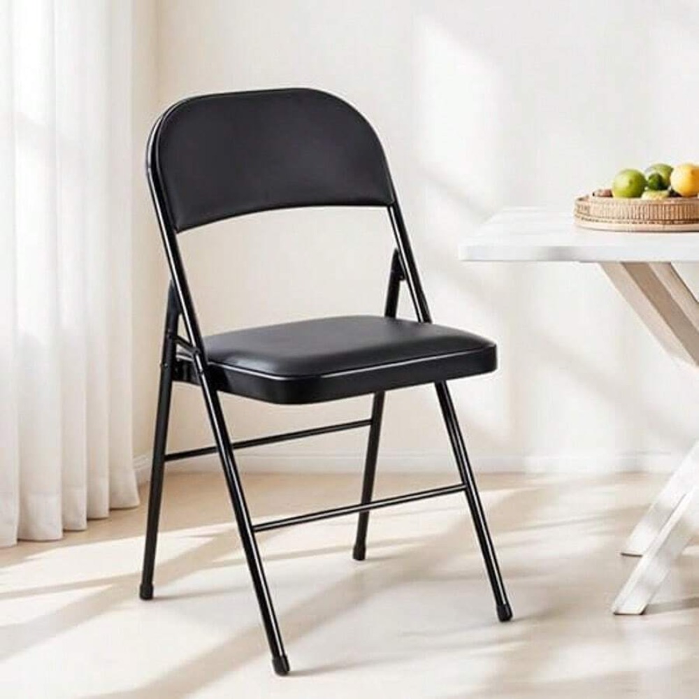 Folding Chair 4 Pack Leather P - Outdoor Indoor Camping 评论和价格