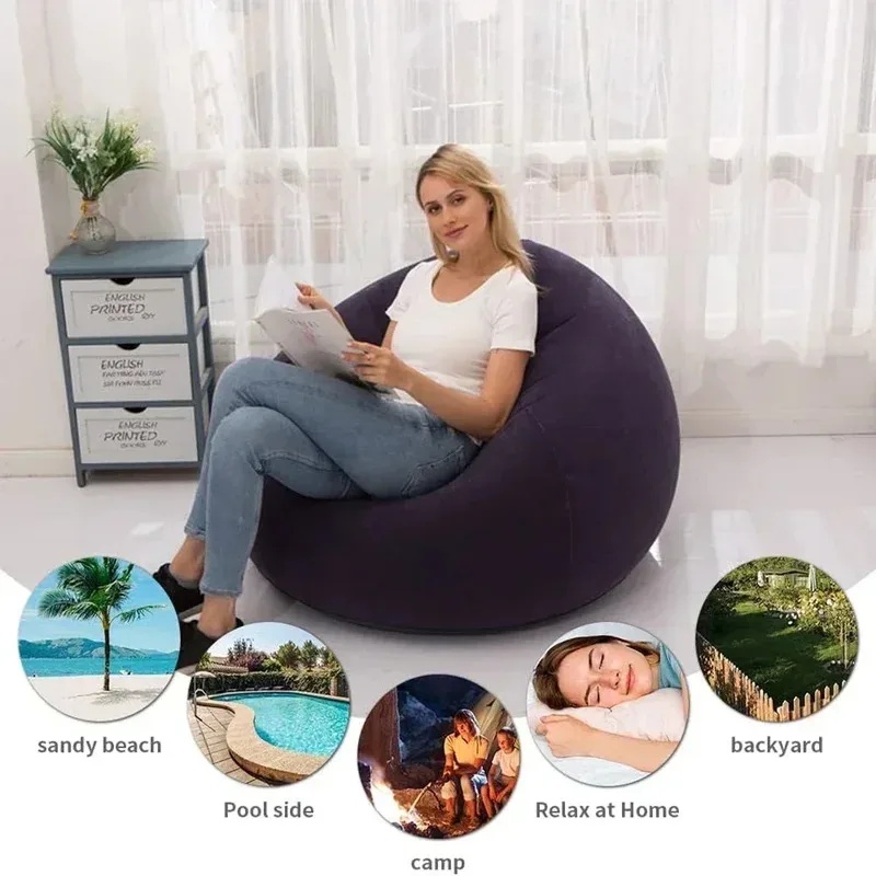 Large Inflatable Lazy Sofa PVC - Outdoor Camping Couch 评论和价格