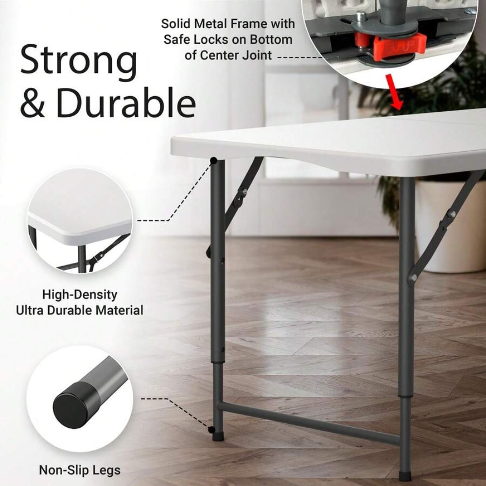 4FT Foldable Table Adjustable  - Outdoor Indoor Camping 评论和价格