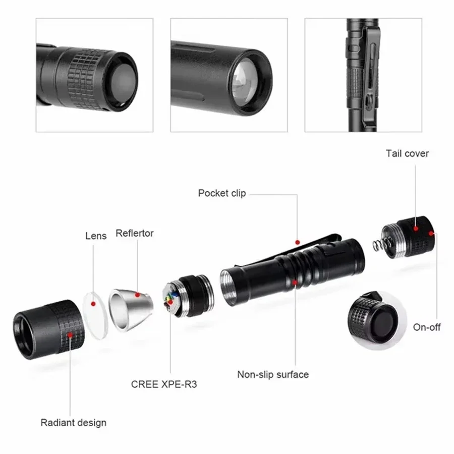 1-4PCS Mini Portable LED Pen L - Outdoor Camping Glamping 评论和价格