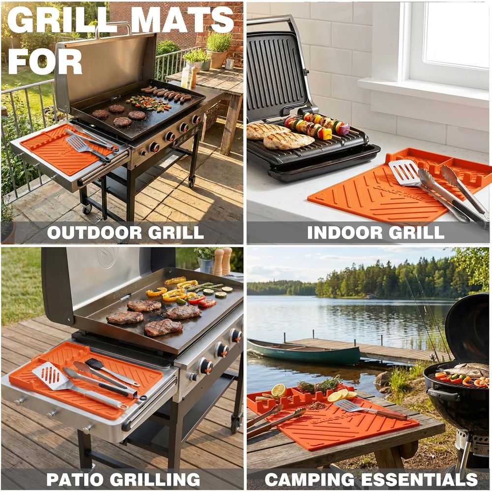 Silicone Grill Mats or Griddle - Outdoor Camping Mat 评论和价格