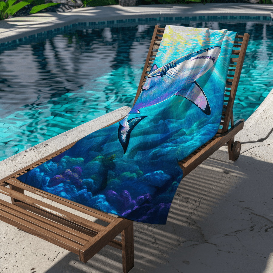1pc Shark Pattern Sand-Proof M - Camp Towel Microfiber 评论和价格