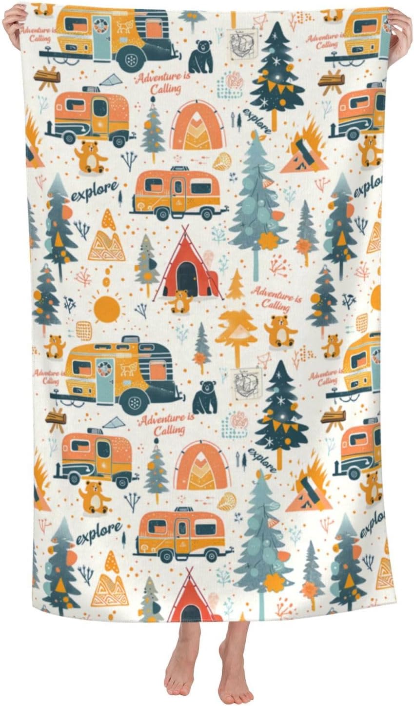 Camping Adventure Beach Towel  - Camp Towel Microfiber 评论和价格