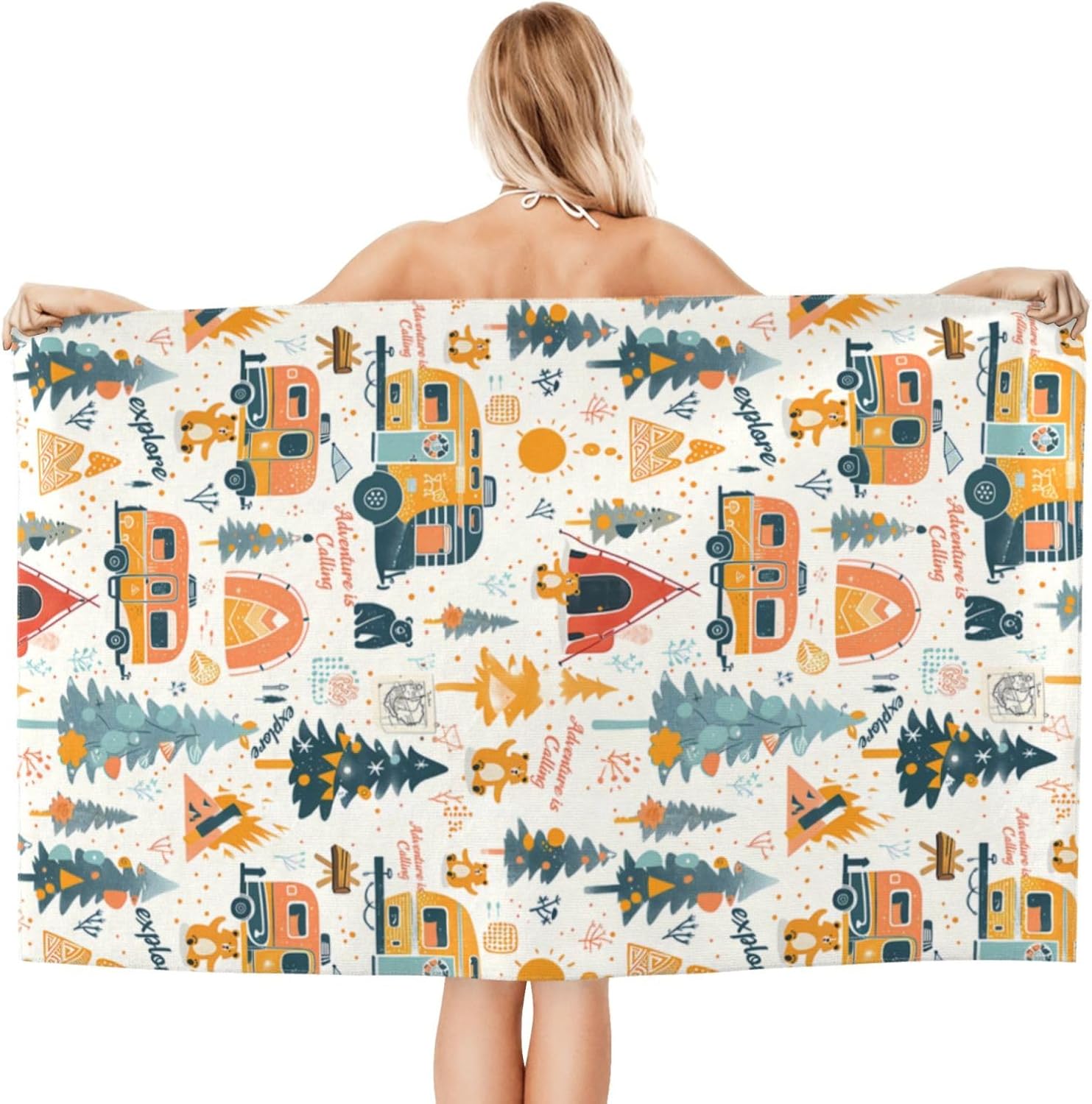 Camping Adventure Beach Towel  - Camp Towel Microfiber 评论和价格