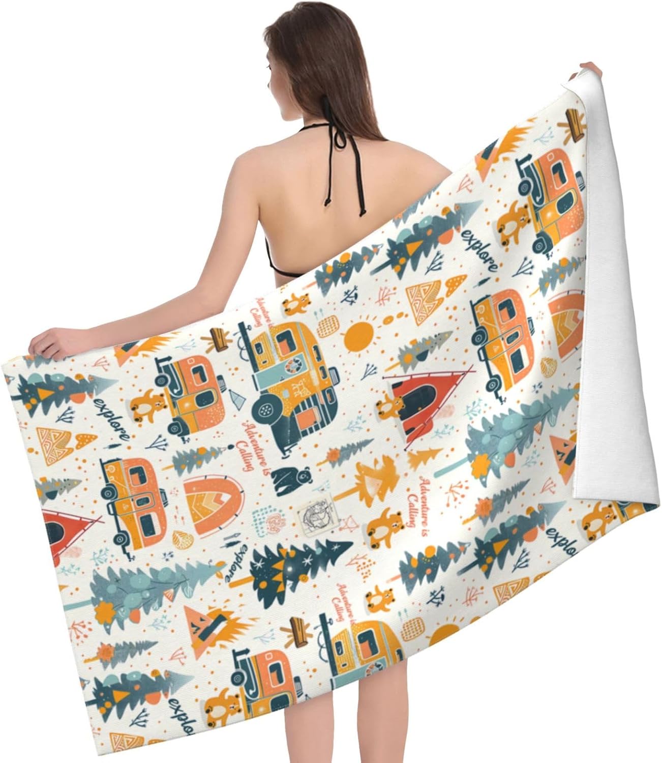 Camping Adventure Beach Towel  - Camp Towel Microfiber 评论和价格