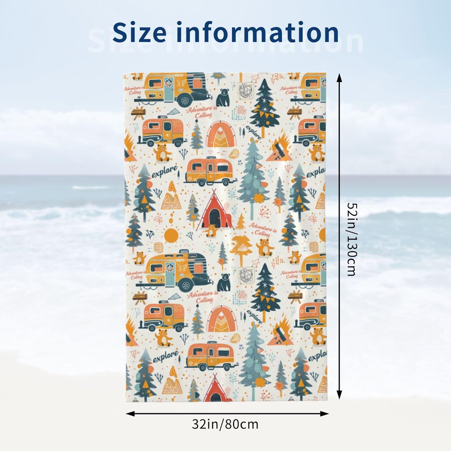 Camping Adventure Beach Towel  - Camp Towel Microfiber 评论和价格